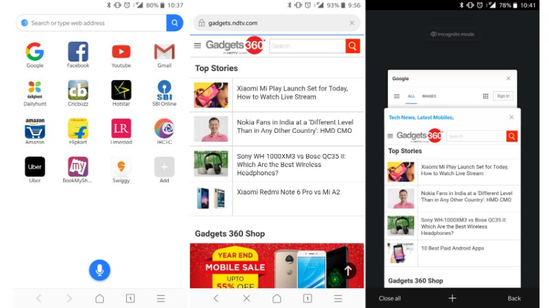 Xiaomi Mint Browser Launched on Google Play With Dark Mode, Voice Search, 'AdFree' Experience