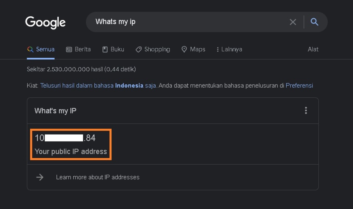 Cari IP-address Lewat Google