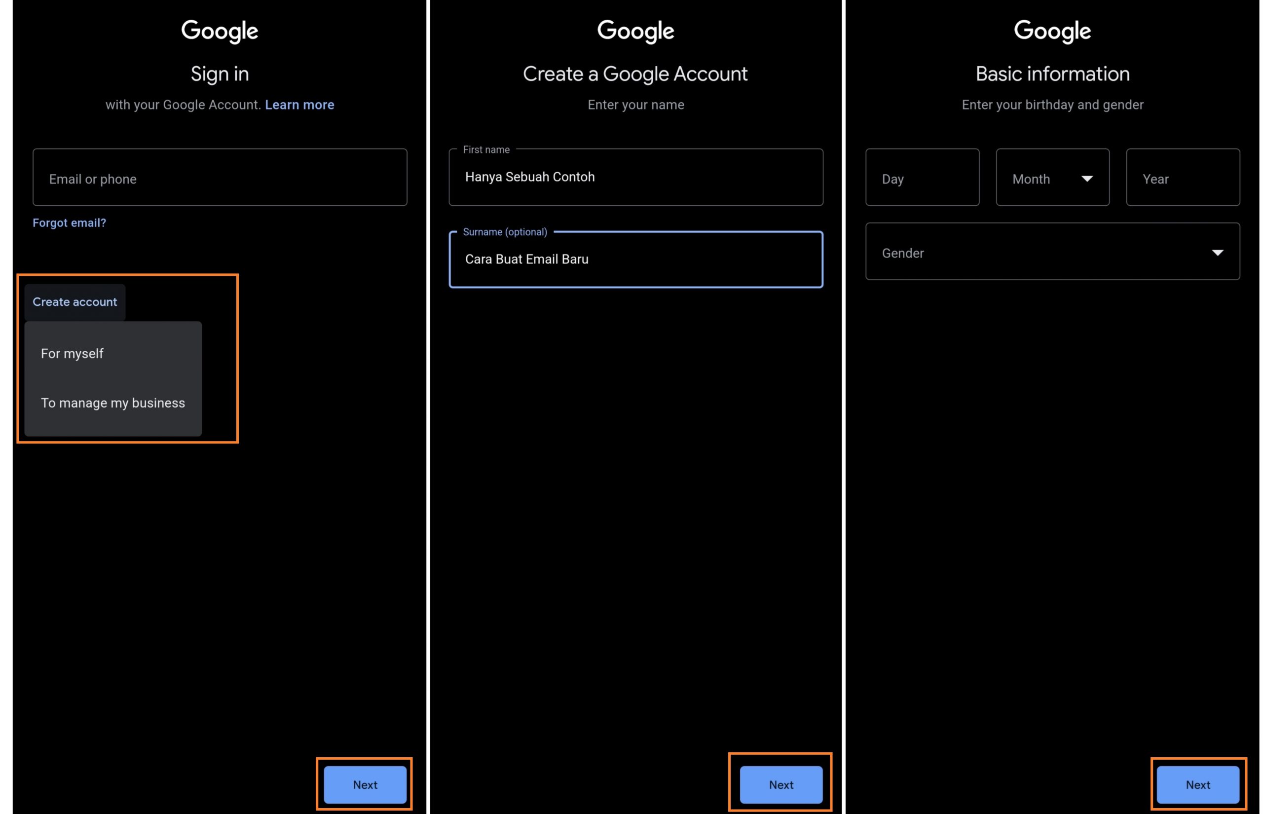 Membuat Akun Email Versi Mobile