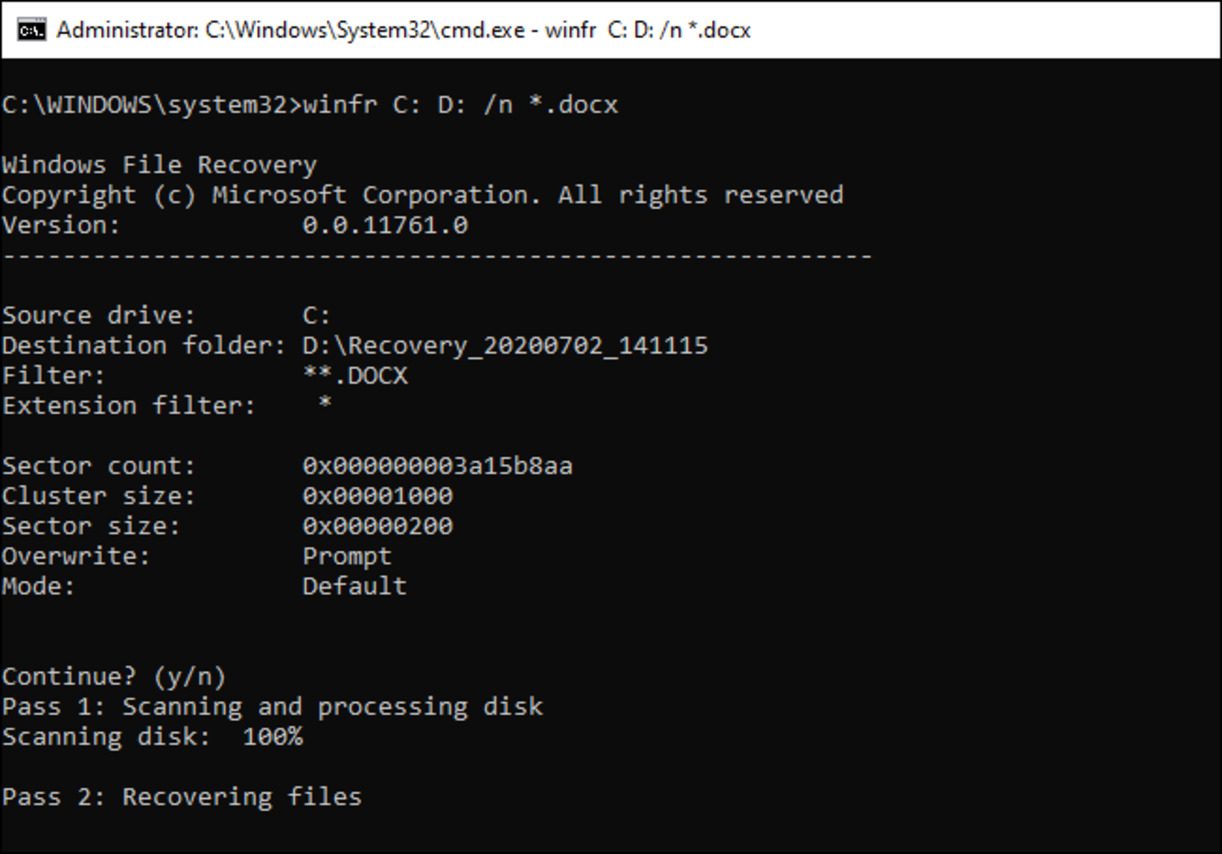 Proses Pemulihan Mode Default