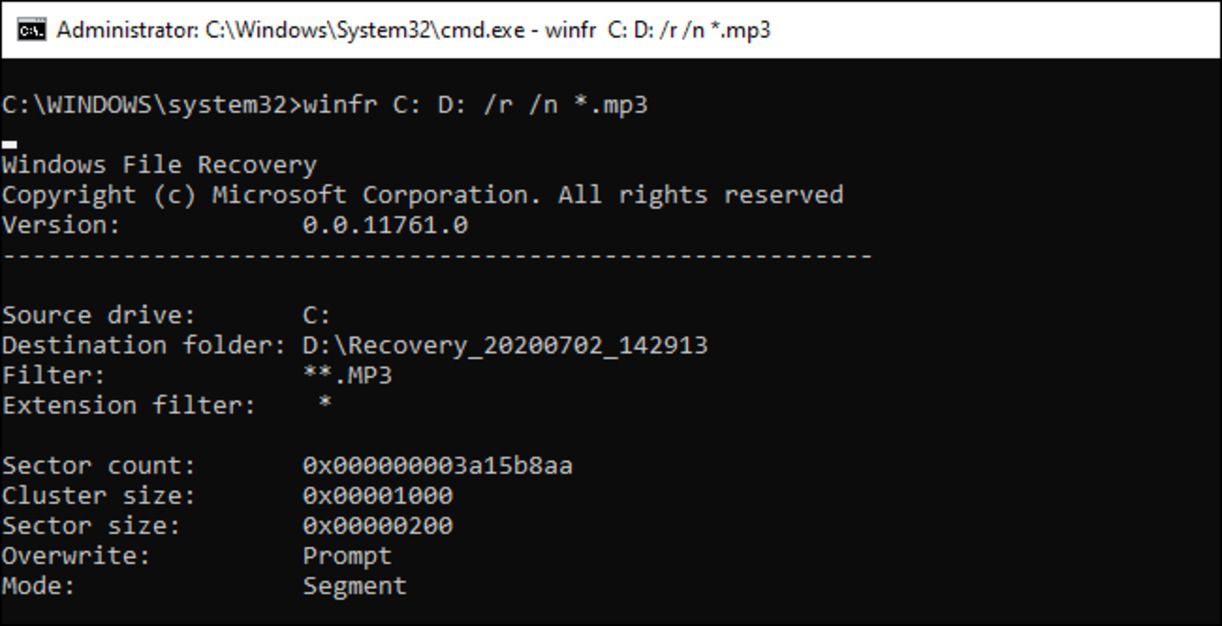 Proses Pemulihan Data Mode Segment