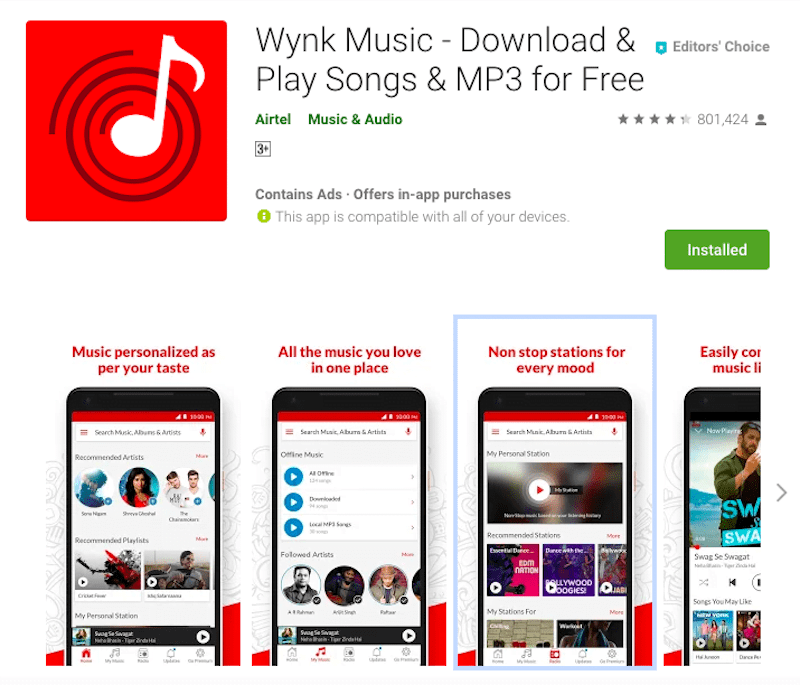 wynk-music-airtel-personalised-library